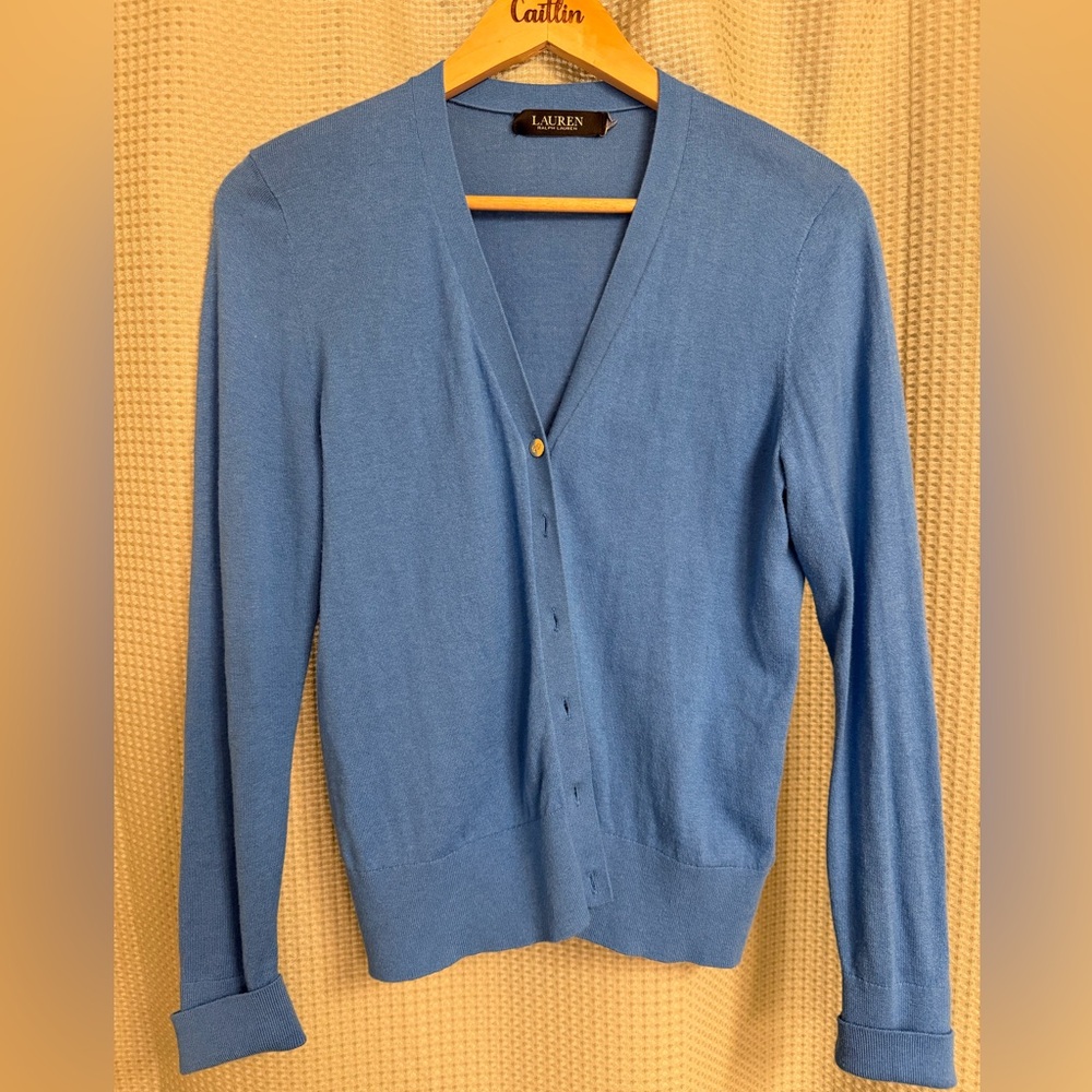 Ralph Lauren Black Label Button V‑Neck Cardigan - Blue